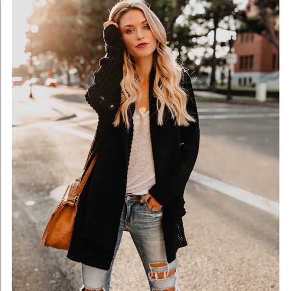 NWT Chunky Cable Knit Open Pocket Grandpa Cardigan - Picture 3 of 7